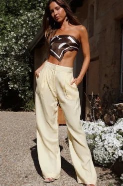 Pants>Hello Molly Sunny Memories Linen Pants Yellow