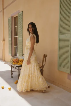 Maxi Dresses>Hello Molly Sunny Splendour Maxi Dress Yellow