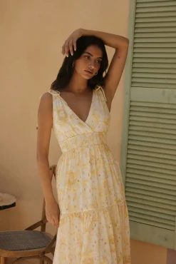Maxi Dresses>Hello Molly Sunny Splendour Maxi Dress Yellow