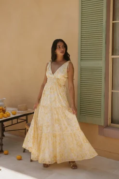 Maxi Dresses>Hello Molly Sunny Splendour Maxi Dress Yellow