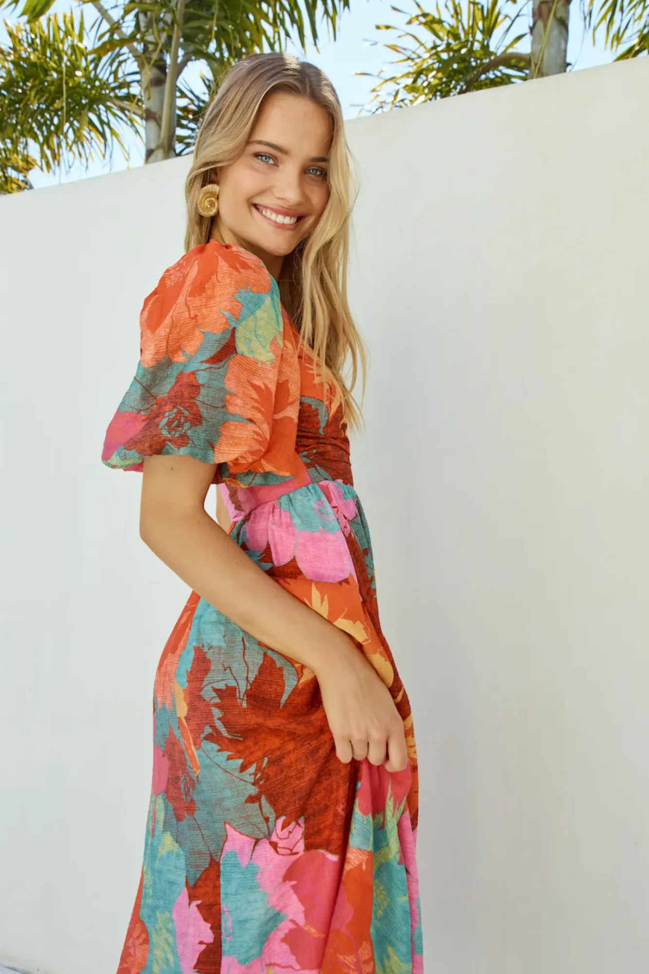 Vacation Dresses|Brunch Dresses>Hello Molly Sunseeker One Shoulder Maxi Dress Pink