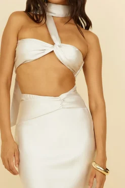 Cropped>Hello Molly Sunset and Vine Crop Top Champagne