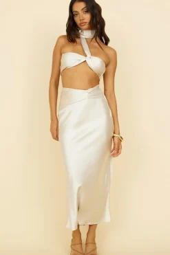 Cropped>Hello Molly Sunset and Vine Crop Top Champagne
