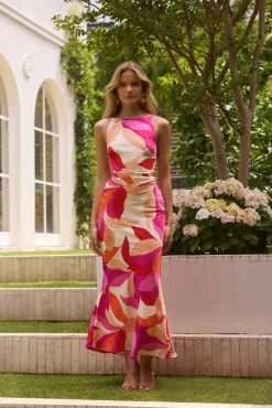 Wedding Guest Dresses|Cocktail Dresses>Hello Molly Sunset Glow Maxi Dress Pink