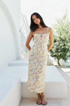 Cocktail Dresses|Vacation Dresses>Hello Molly Sunset Promises Midi Dress Orange