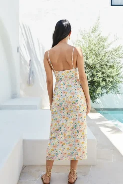 Cocktail Dresses|Vacation Dresses>Hello Molly Sunset Promises Midi Dress Orange