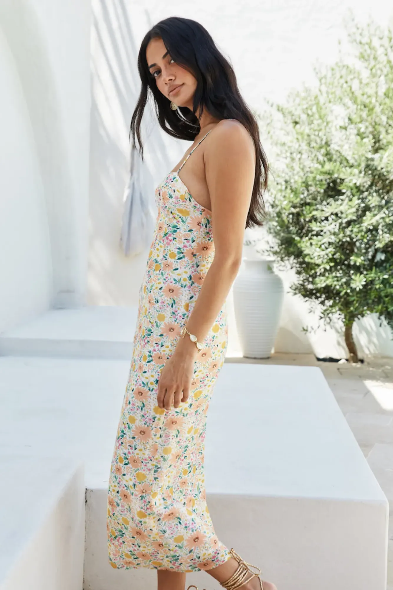 Cocktail Dresses|Vacation Dresses>Hello Molly Sunset Promises Midi Dress Orange