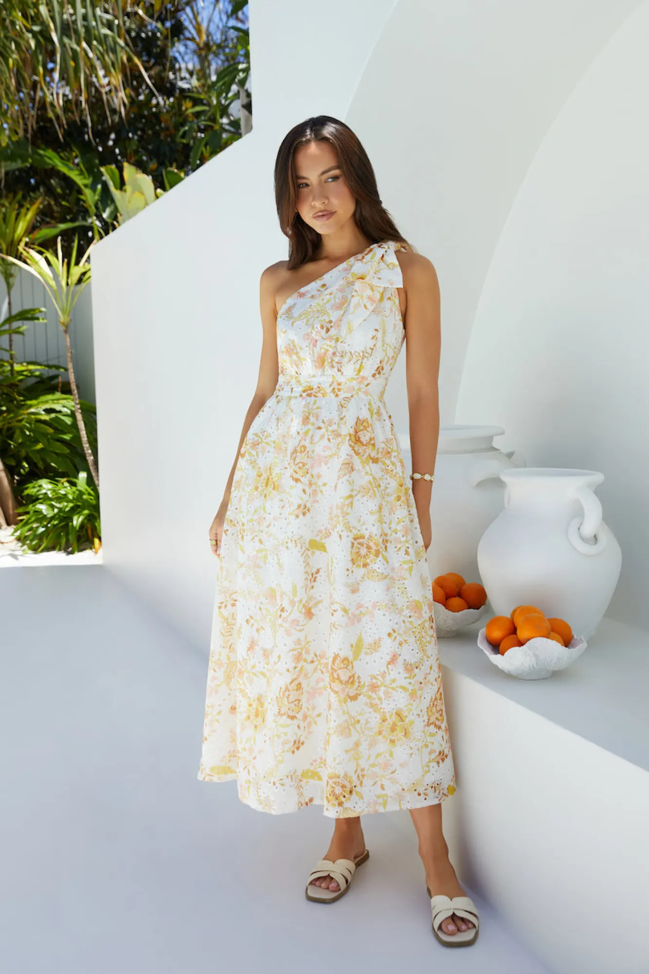 Maxi Dresses>Hello Molly Sunset Serenade Floral Maxi Dress