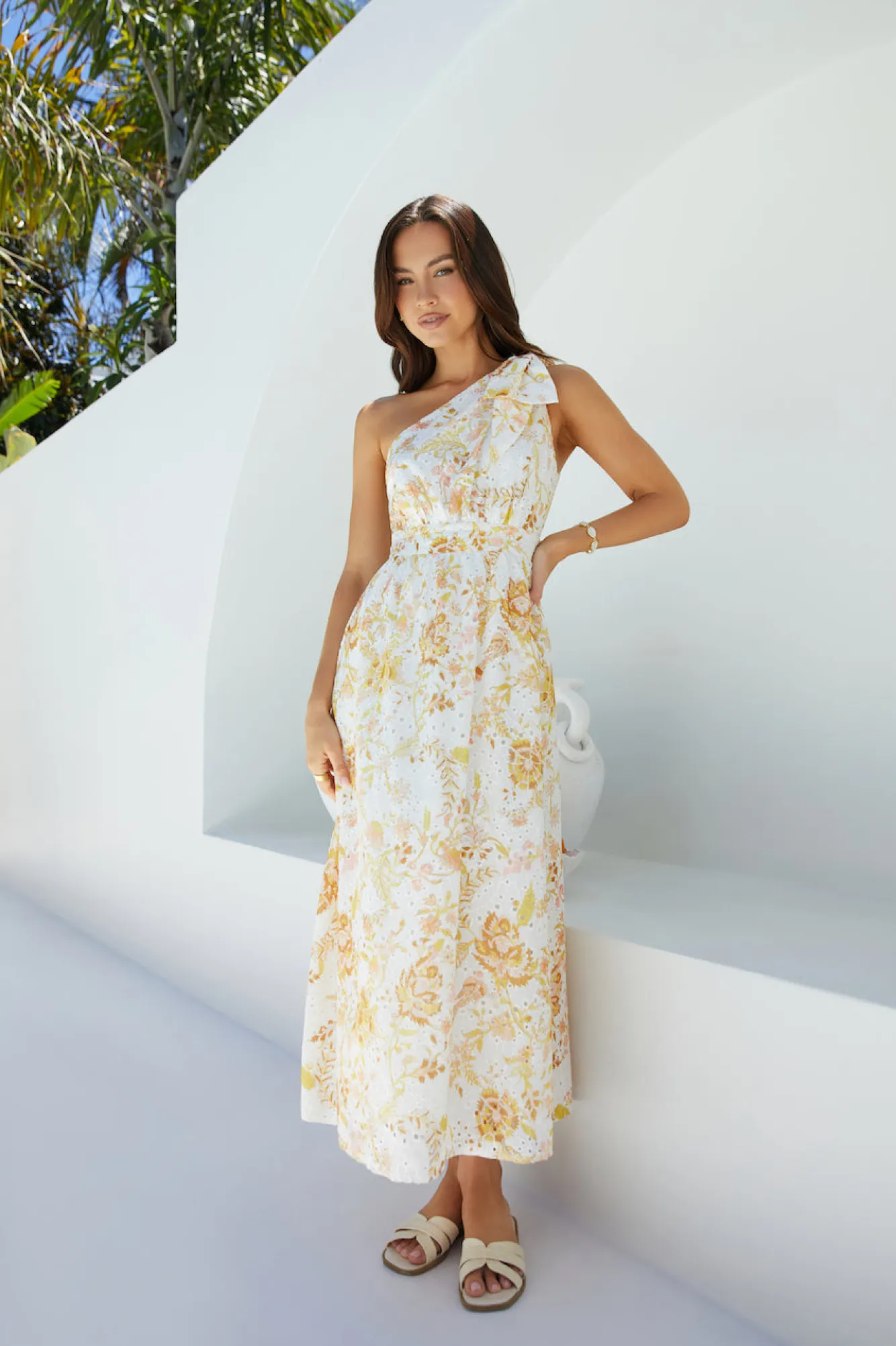 Maxi Dresses>Hello Molly Sunset Serenade Floral Maxi Dress