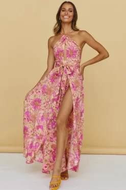 Spring Break Dresses|Bump Friendly>Hello Molly Sunset Shadows Maxi Dress Purple