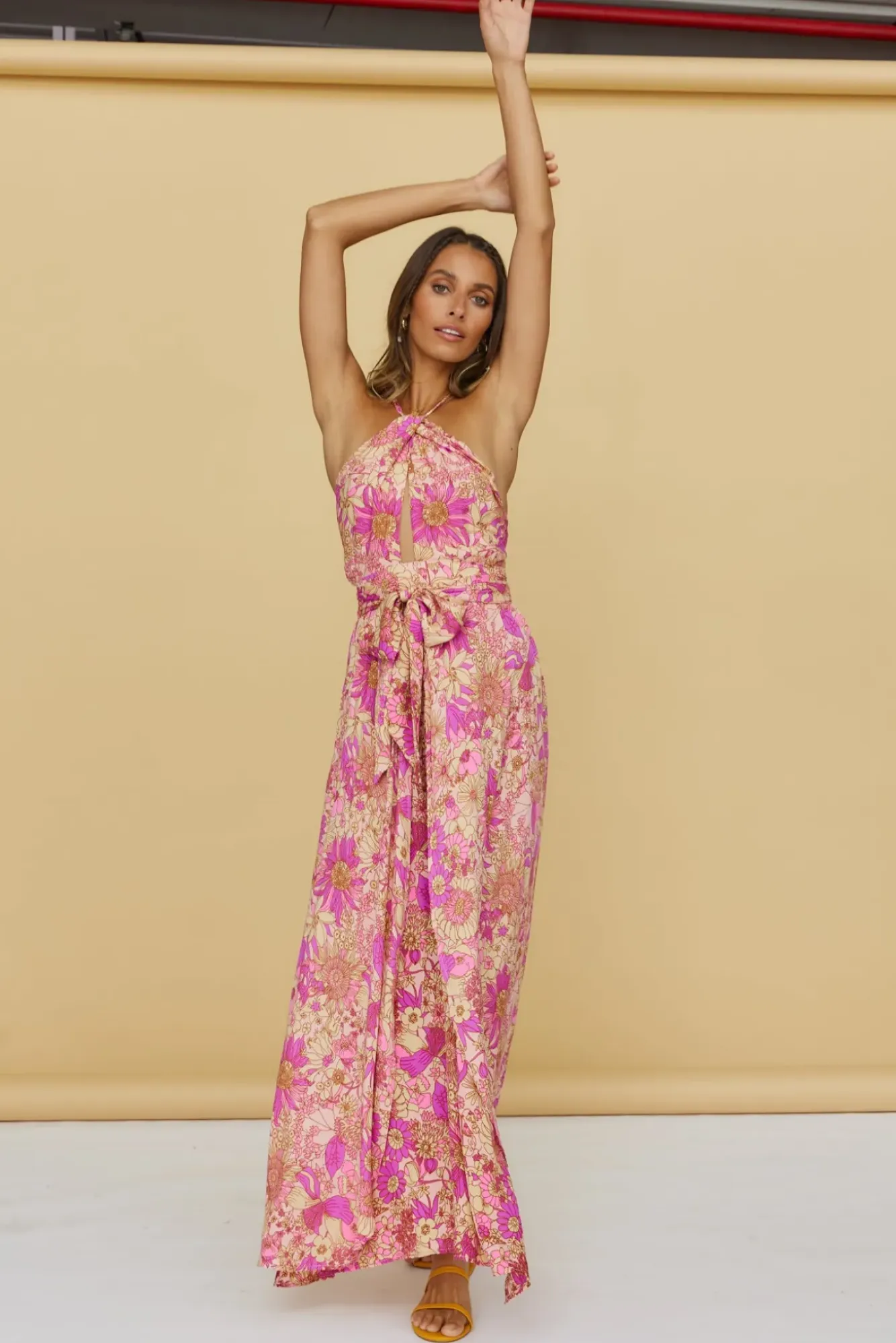 Spring Break Dresses|Bump Friendly>Hello Molly Sunset Shadows Maxi Dress Purple