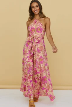 Spring Break Dresses|Bump Friendly>Hello Molly Sunset Shadows Maxi Dress Purple
