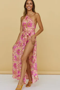 Spring Break Dresses|Bump Friendly>Hello Molly Sunset Shadows Maxi Dress Purple