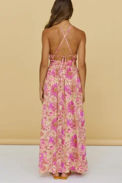 Spring Break Dresses|Bump Friendly>Hello Molly Sunset Shadows Maxi Dress Purple