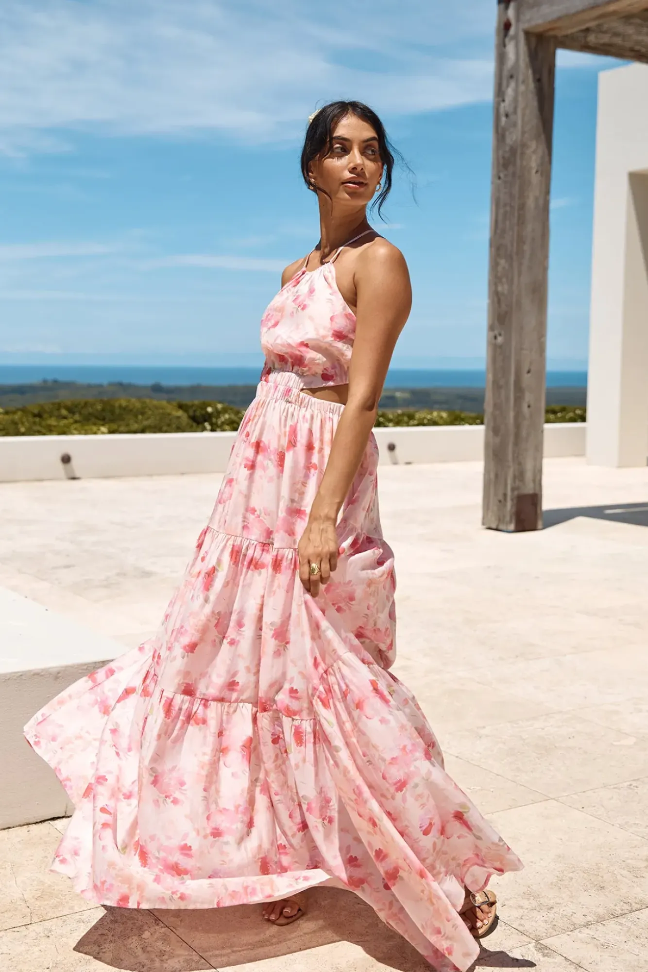 Wedding Guest Dresses|Cocktail Dresses>Hello Molly Sunset Soiree Maxi Dress Pink