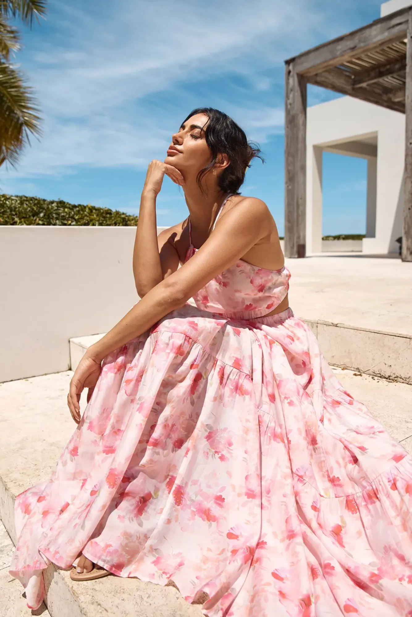 Wedding Guest Dresses|Cocktail Dresses>Hello Molly Sunset Soiree Maxi Dress Pink