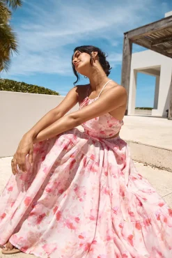 Wedding Guest Dresses|Cocktail Dresses>Hello Molly Sunset Soiree Maxi Dress Pink