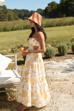Vacation Dresses|Spring Break Dresses>Hello Molly Sunset Trails Maxi Dress Yellow