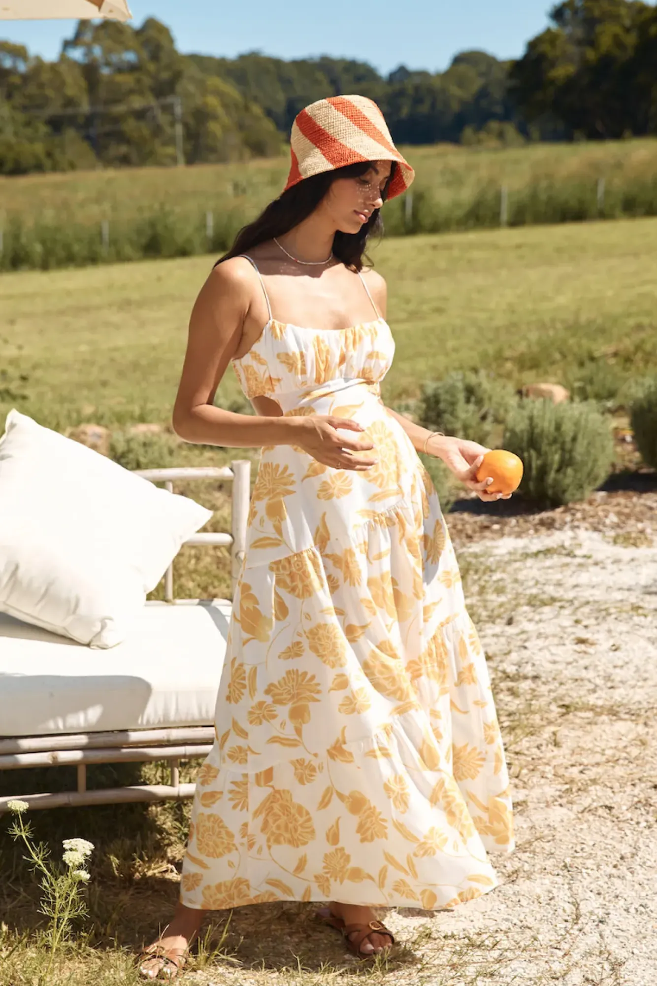 Vacation Dresses|Spring Break Dresses>Hello Molly Sunset Trails Maxi Dress Yellow
