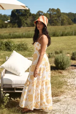Vacation Dresses|Spring Break Dresses>Hello Molly Sunset Trails Maxi Dress Yellow