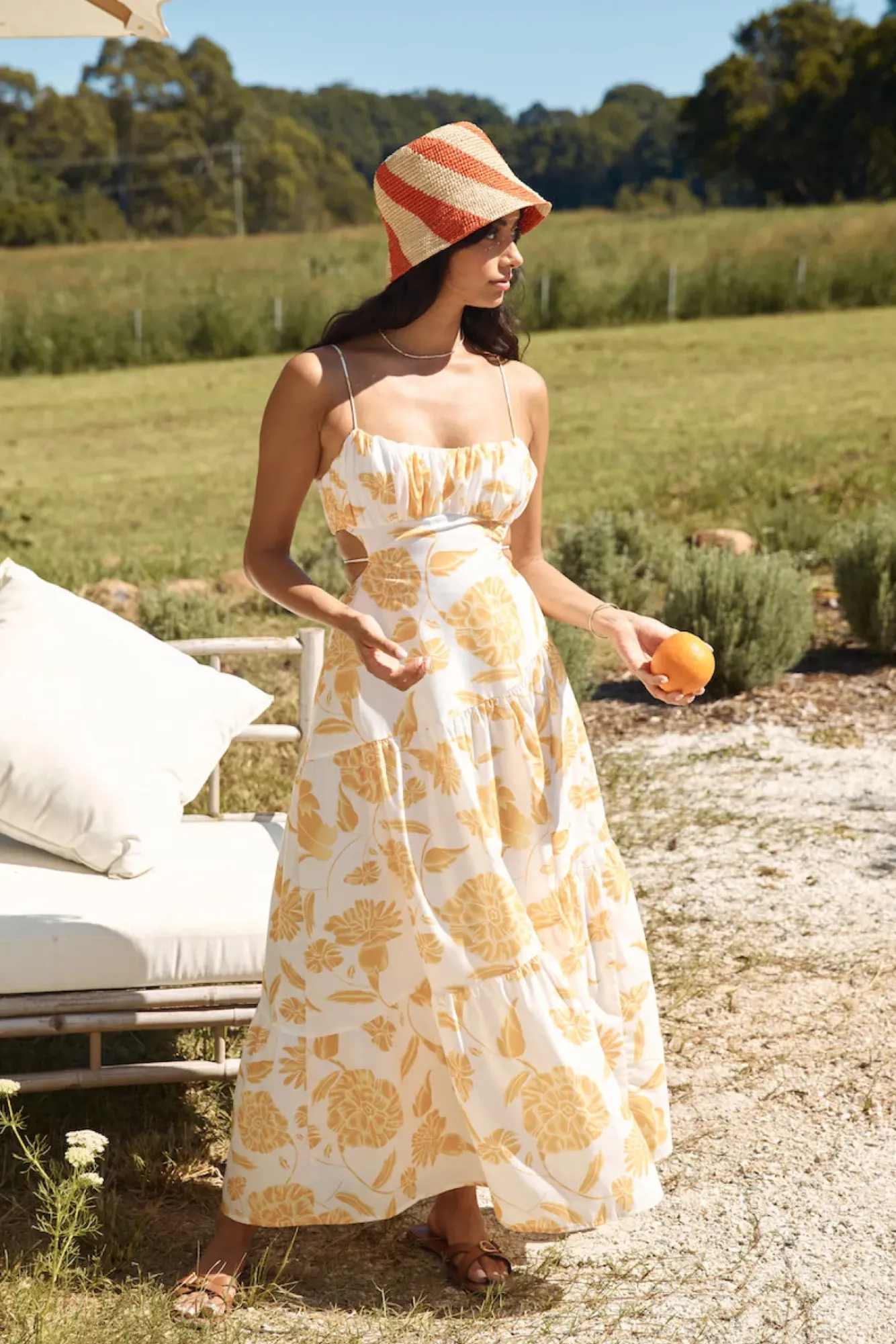 Vacation Dresses|Spring Break Dresses>Hello Molly Sunset Trails Maxi Dress Yellow