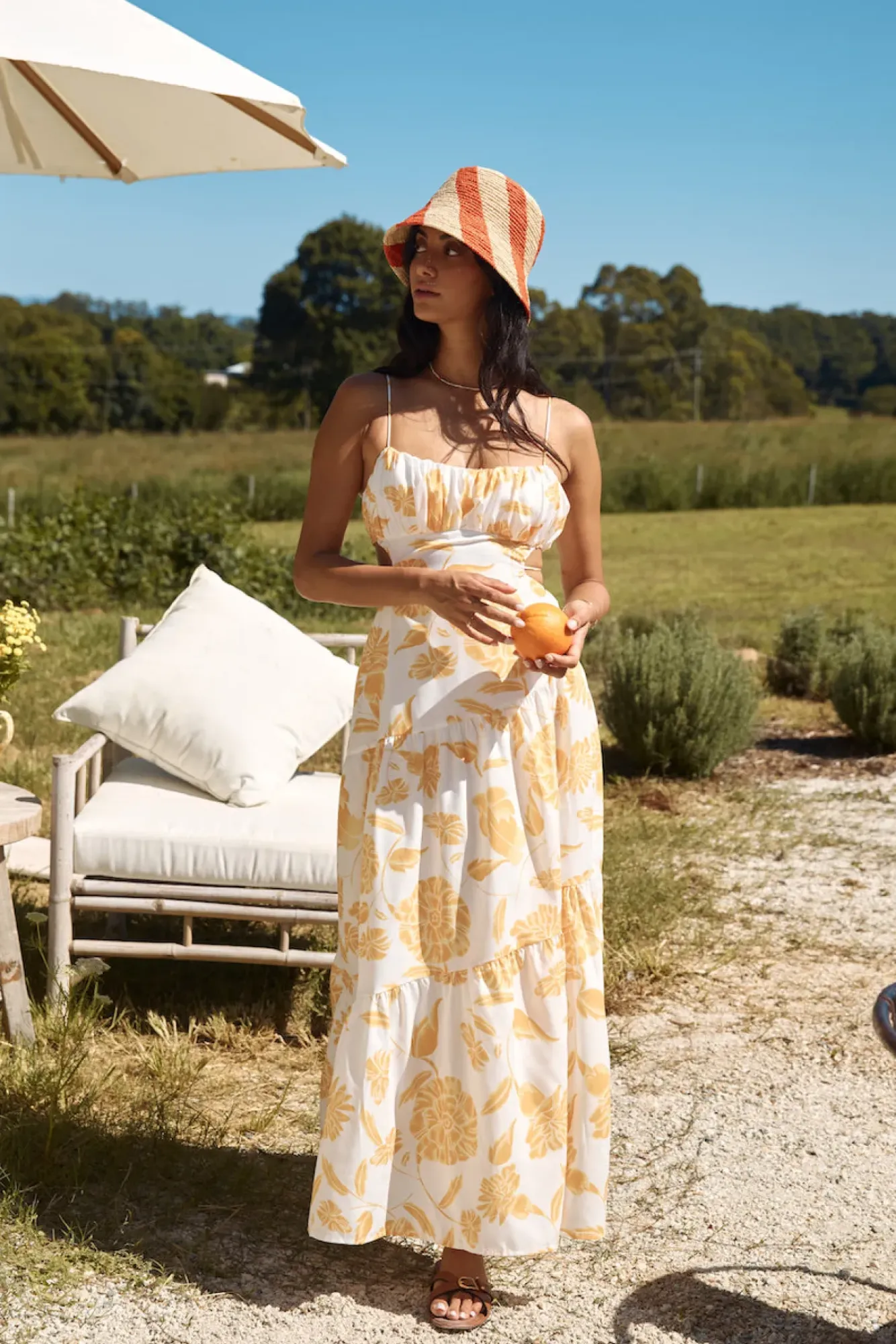 Vacation Dresses|Spring Break Dresses>Hello Molly Sunset Trails Maxi Dress Yellow