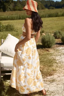 Vacation Dresses|Spring Break Dresses>Hello Molly Sunset Trails Maxi Dress Yellow