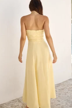 Wedding Guest Dresses|Cocktail Dresses>Hello Molly Sunshine Bliss Strapless Maxi Dress Yellow