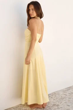 Wedding Guest Dresses|Cocktail Dresses>Hello Molly Sunshine Bliss Strapless Maxi Dress Yellow