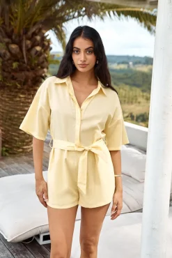 Rompers>Hello Molly Sunshine Escape Romper Yellow