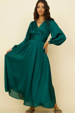 Long Sleeve Dresses|Maxi Dresses>Hello Molly Sunshine Girl Maxi Dress Green