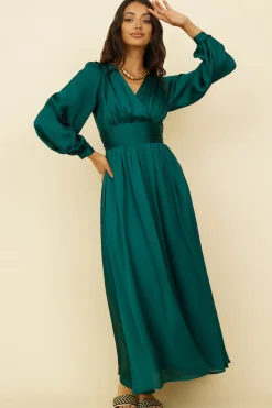 Long Sleeve Dresses|Maxi Dresses>Hello Molly Sunshine Girl Maxi Dress Green