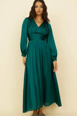 Long Sleeve Dresses|Maxi Dresses>Hello Molly Sunshine Girl Maxi Dress Green