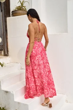 Cocktail Dresses|Brunch Dresses>Hello Molly Sunshine Glow Maxi Dress Pink
