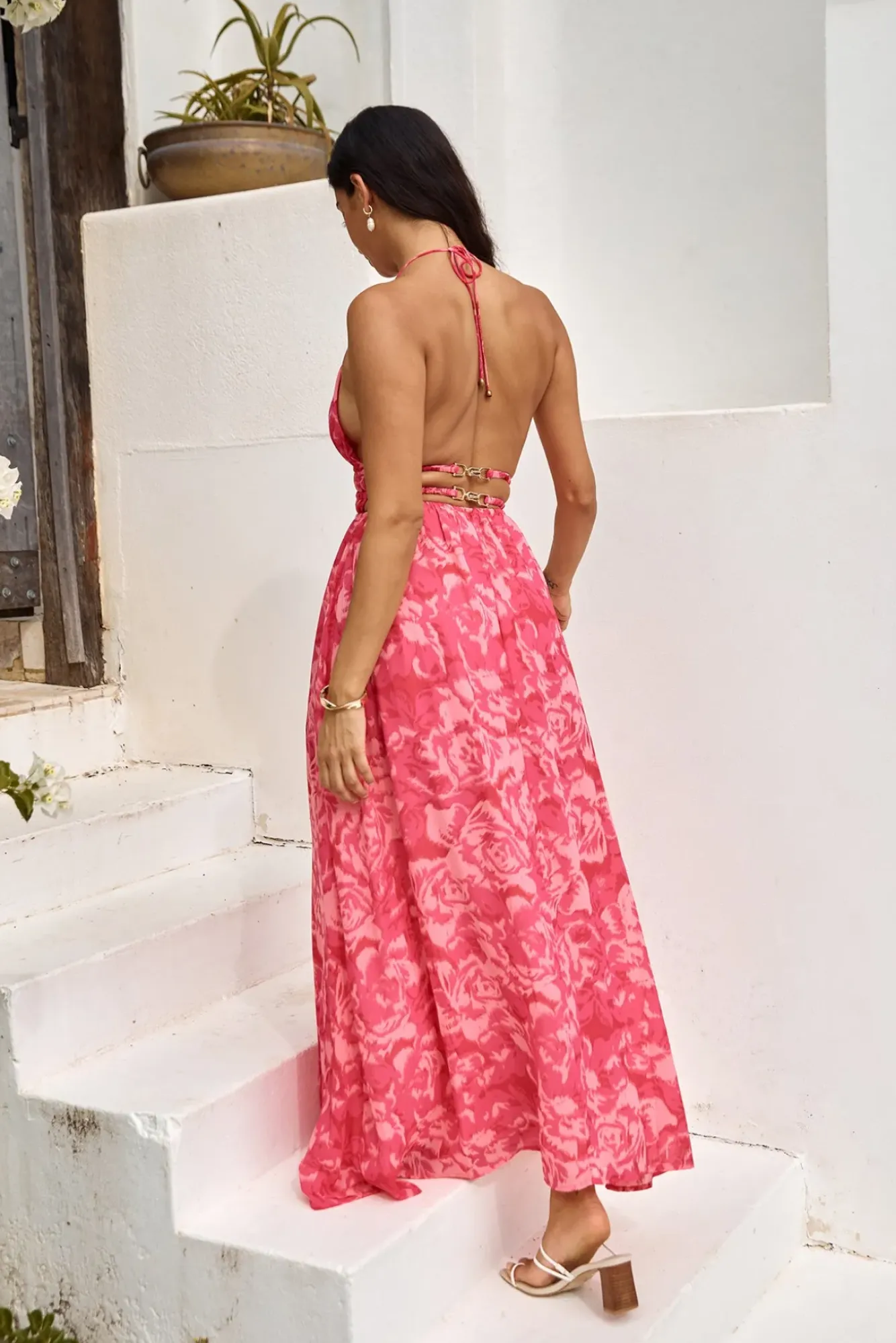 Cocktail Dresses|Brunch Dresses>Hello Molly Sunshine Glow Maxi Dress Pink