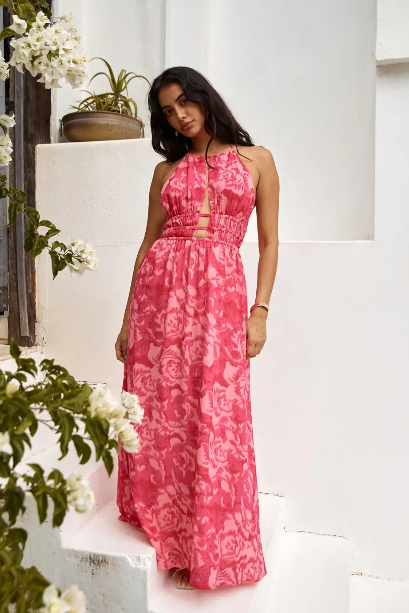 Cocktail Dresses|Brunch Dresses>Hello Molly Sunshine Glow Maxi Dress Pink