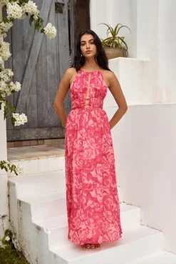 Cocktail Dresses|Brunch Dresses>Hello Molly Sunshine Glow Maxi Dress Pink