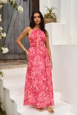 Cocktail Dresses|Brunch Dresses>Hello Molly Sunshine Glow Maxi Dress Pink