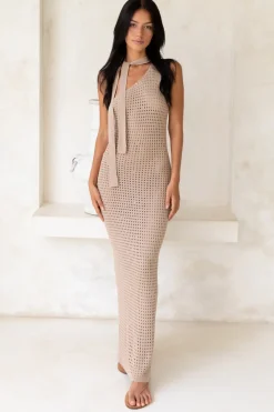 Vacation Dresses|Spring Break Dresses>Hello Molly Sunshine Picnic Maxi Dress Beige