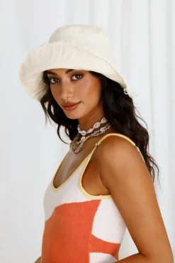 Hats>Hello Molly Sun Shower Bucket Hat Beige