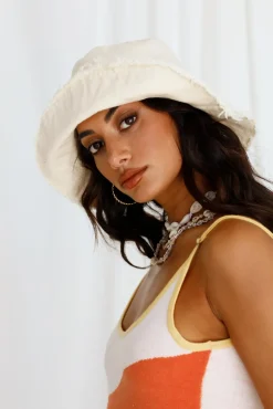 Hats>Hello Molly Sun Shower Bucket Hat Beige