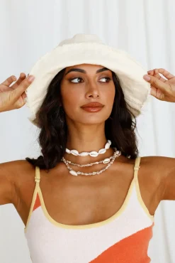 Hats>Hello Molly Sun Shower Bucket Hat Beige