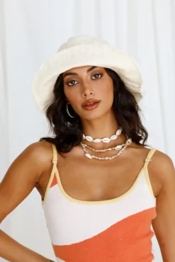 Hats>Hello Molly Sun Shower Bucket Hat Beige