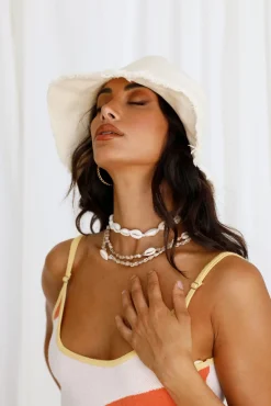 Hats>Hello Molly Sun Shower Bucket Hat Beige