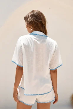 Two-Piece Shorts Set>Hello Molly Sun Tan Set Blue