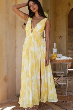 Cocktail Dresses|Bump Friendly>Hello Molly Super Solar Maxi Dress Yellow