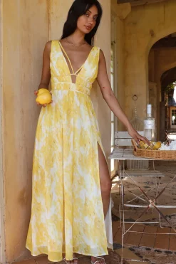 Cocktail Dresses|Bump Friendly>Hello Molly Super Solar Maxi Dress Yellow