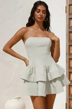 Brunch Dresses|Strapless Dresses>Hello Molly Sure Thing Mini Dress Pistachio
