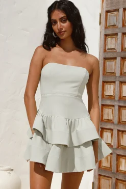 Brunch Dresses|Strapless Dresses>Hello Molly Sure Thing Mini Dress Pistachio