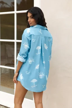 Shirts|Cropped>Hello Molly Surfers Paradise Shirt Blue